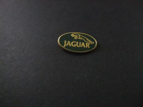 Jaguar Engelse autofabrikant logo groen goudkleurige letters